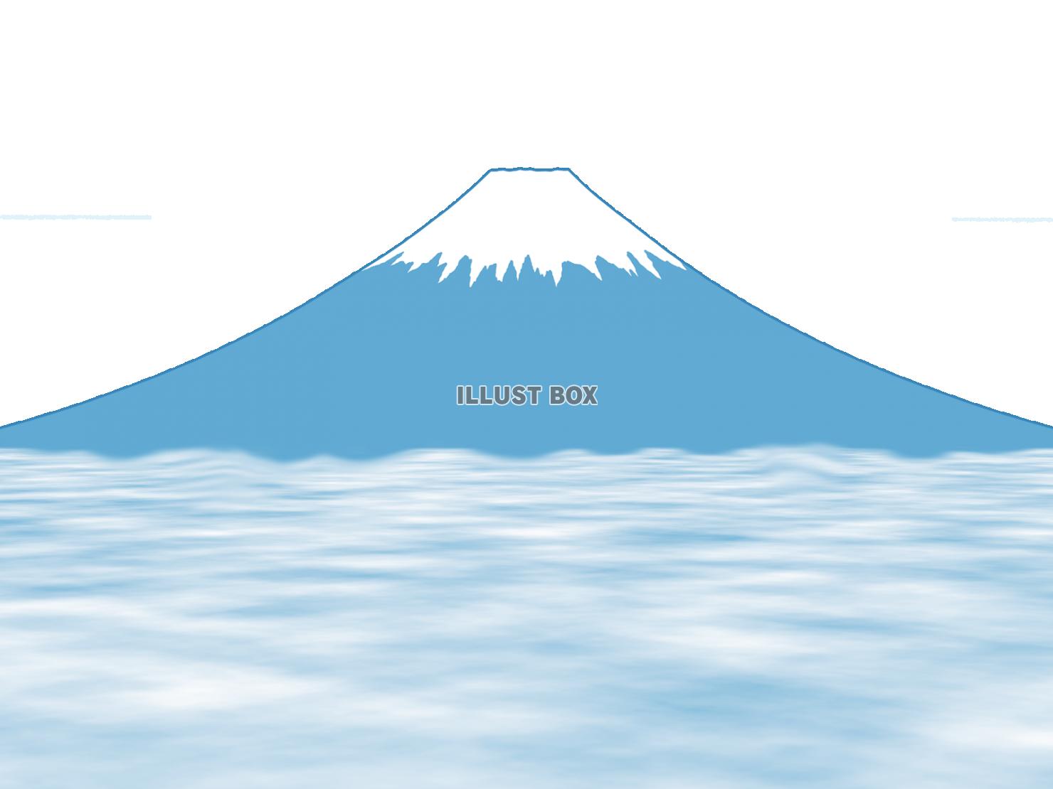 富士山イラスト背景素材シンプル壁紙画像。透過png