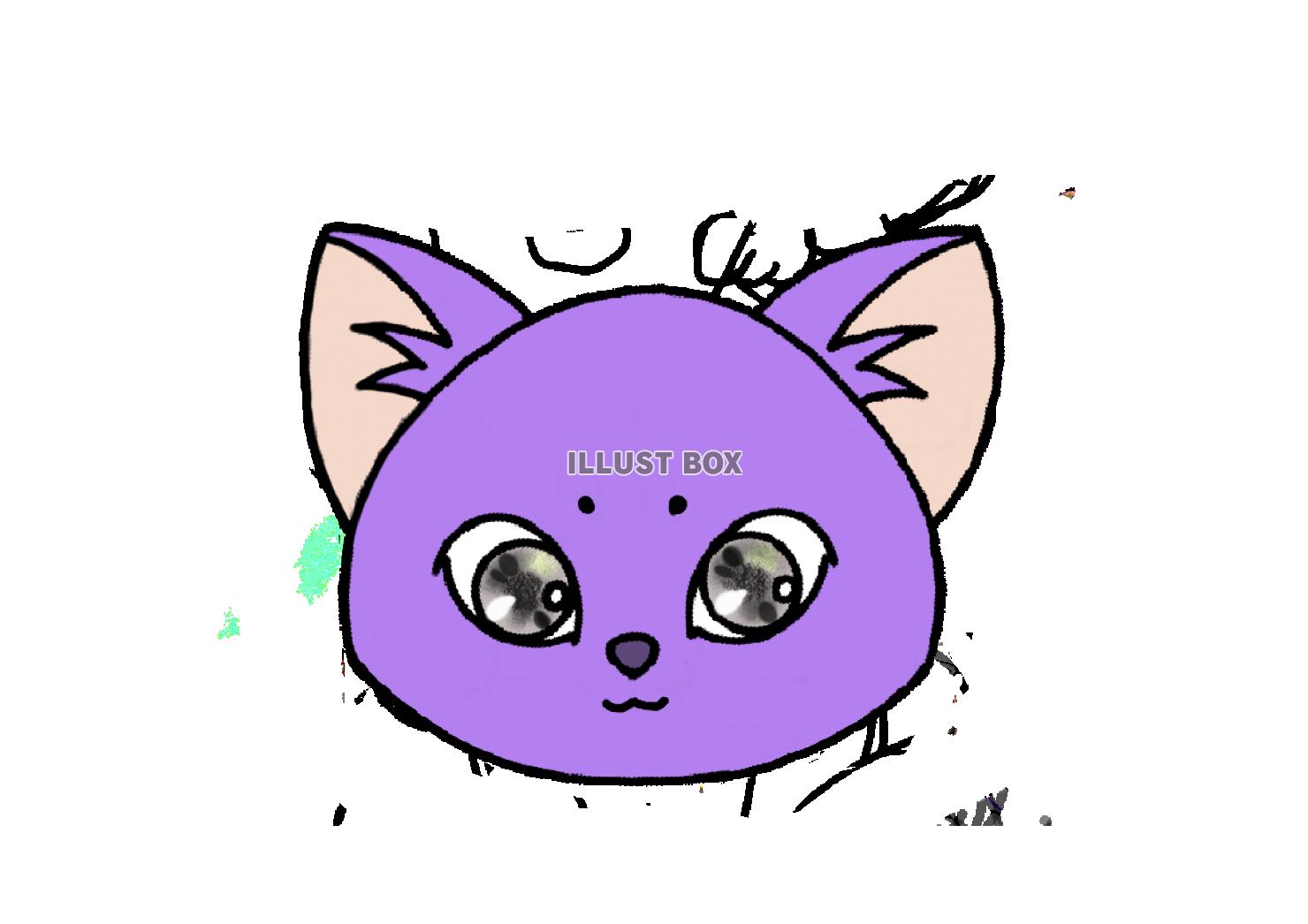 猫アイコン　うちの子　紫