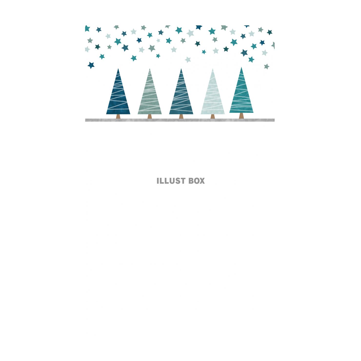 色鉛筆風の青いクリスマスカード7