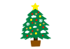 シンプルかわいい　ラフなクリスマスツリー