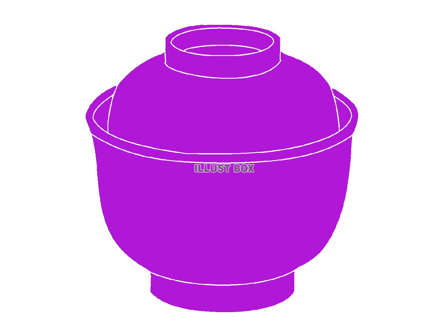 紫色のお椀のシルエットアイコン
