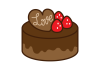 バレンタインデー　イチゴのチョコケーキ