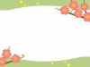 梅の花模様フレームシンプル和風柄飾り枠背景イラスト