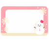 メッセージカード（ピンク・雪だるま）