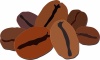 【JPG画像】コーヒー豆厳選複数珈琲豆粒の重なり飾りアイコン無料イラストフリー素材