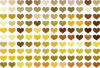 【透過png画像】茶色と金色ハートアイコン可愛いゴールドシルエット飾り枠フレーム無料イラストフリー素材集セット