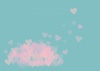 【JPG画像】パステルカラー水彩画風可愛いピンク色ハートの山ポストカードフレーム無料イラストフリー素材