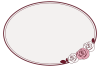 アンティーク風　薔薇の楕円形フレーム　(セピア色）　透過PNG