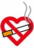 優しくハートの禁止マークで禁煙を促すイラスト