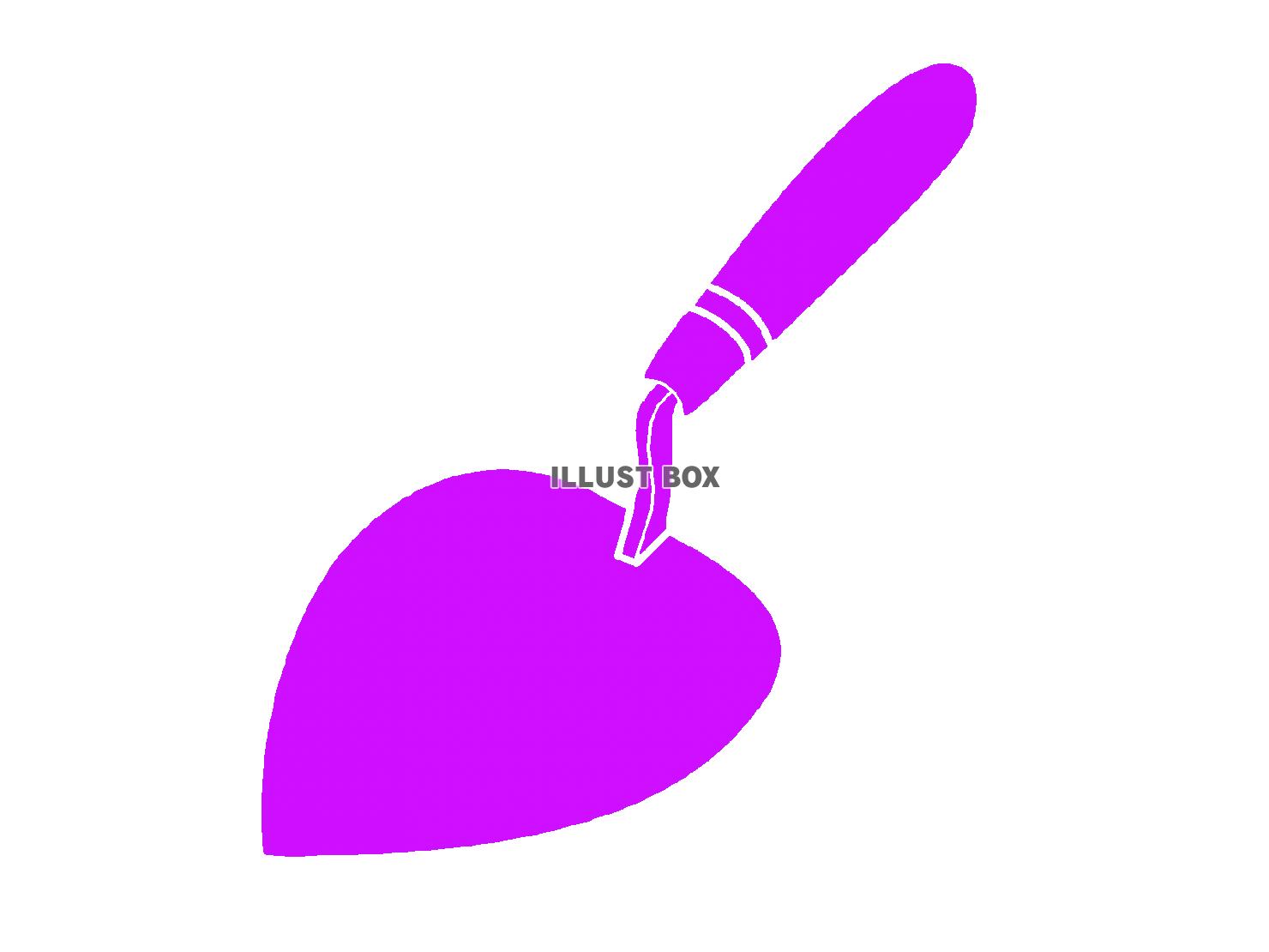 紫色のレンガごてのシルエットアイコン
