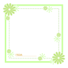 正方形のフレーム風メッセージカード：グリーン