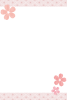 桜と麻の葉模様の縦長フレーム　(ピンク色)　春の和風イラスト　透過PNG