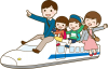 新幹線で家族旅行