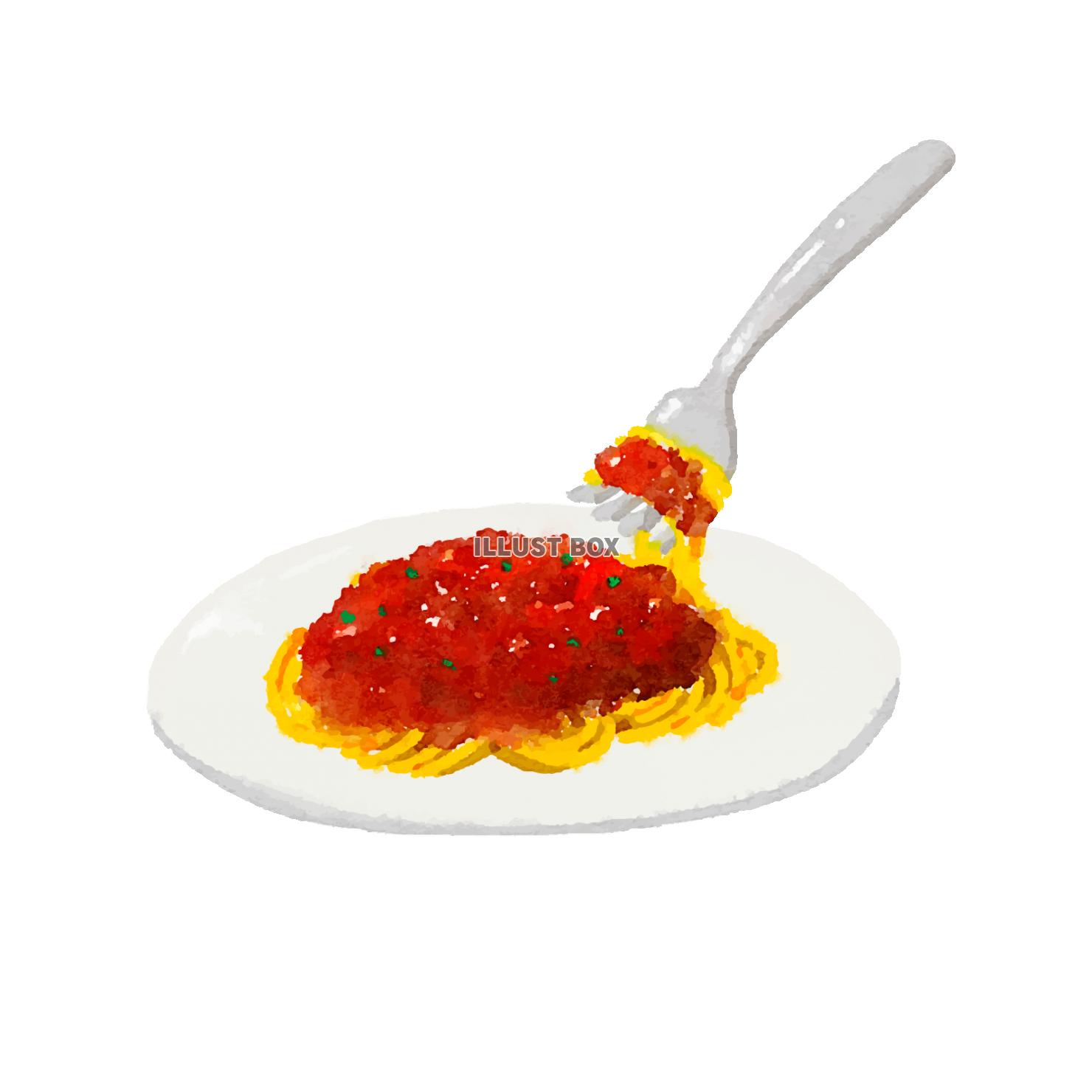 水彩お食事シリーズ　ミートスパゲティ