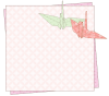 2羽の折鶴と折紙のフレーム(赤・黄緑)　桜・麻の葉模様　和風イラスト　透過PNG