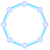 八角形の二重枠フレーム：ブルー