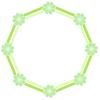 八角形の二重枠フレーム：グリーン