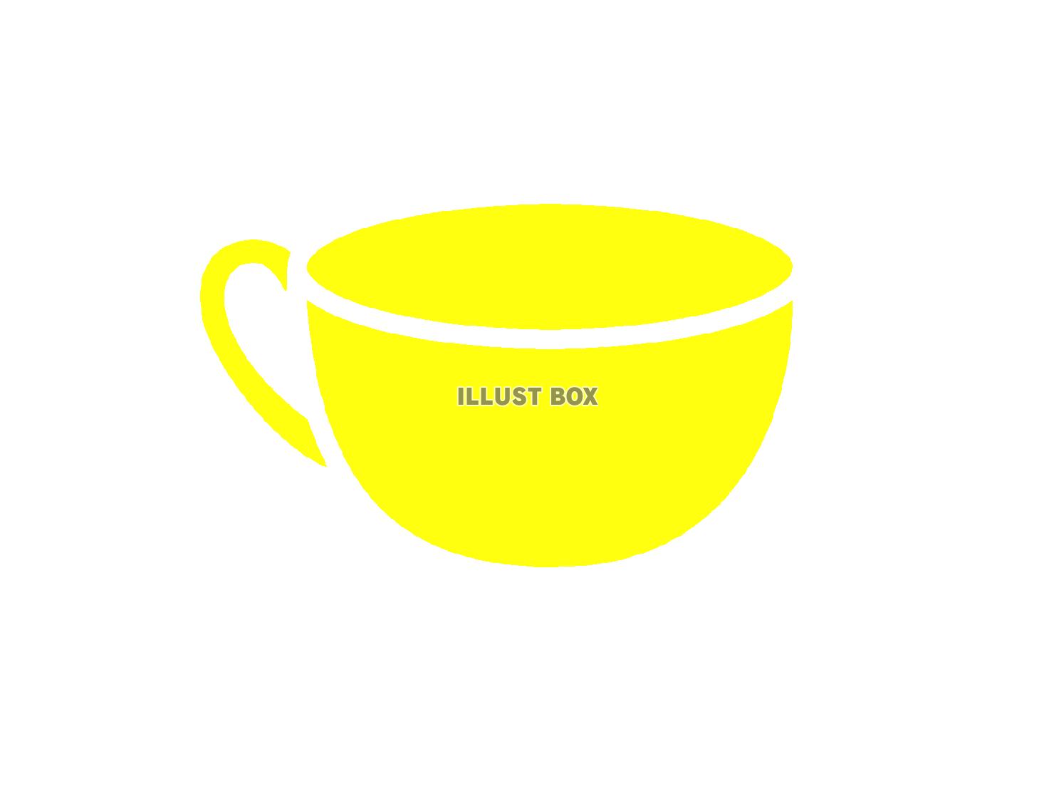 黄色のカップのシルエットアイコン