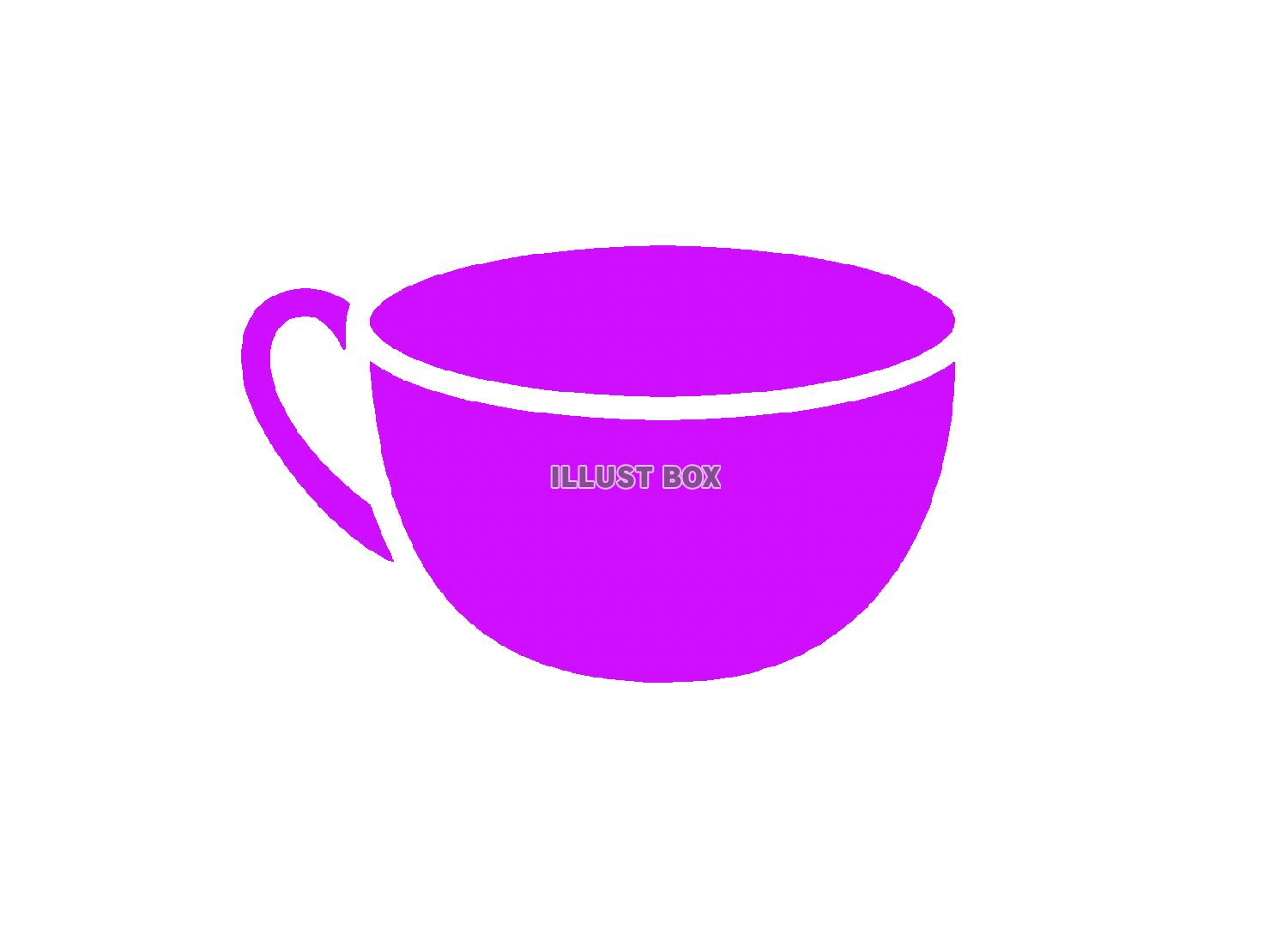 紫色のカップのシルエットアイコン