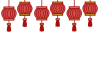 中華風の赤い提灯　背景フレーム