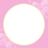 サークルの桜背景フレーム：ピンク