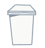 白い蓋付きゴミ箱のアイコン 