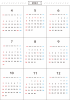 13_2022年年間カレンダー_４月~12月・シンプル・音符