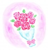 水彩のバラの花束２