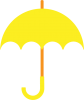 横からみた傘のイラスト　黄色