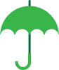 横からみた傘のイラスト　緑