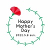 母の日　happy mother's day　2022年　5月8日　文字ありロゴ カーネーション