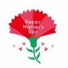 母の日　カーネーション　HAPPY MOTHER'S DAY 文字入りロゴ