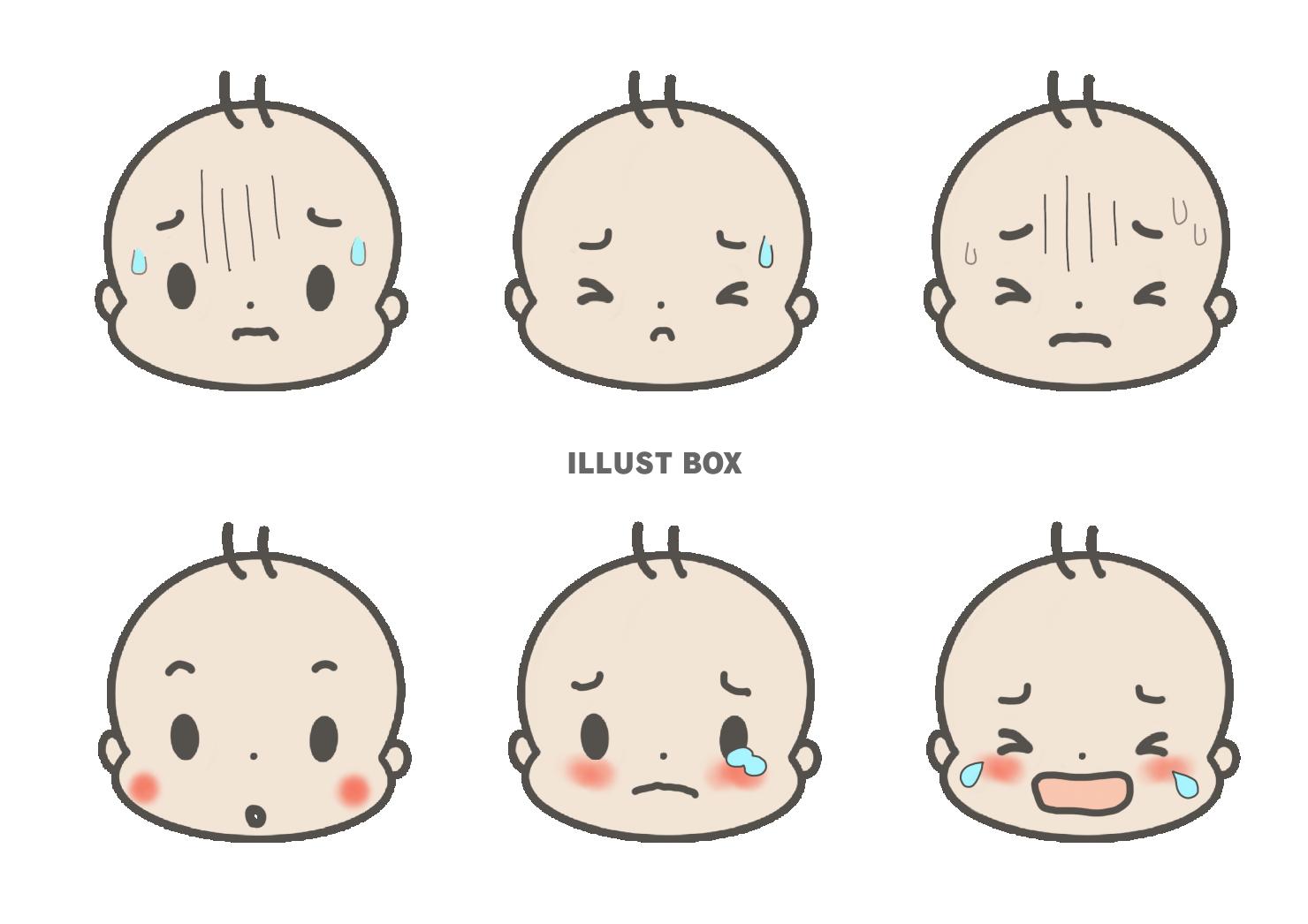 シンプル点目　赤ちゃん　表情png