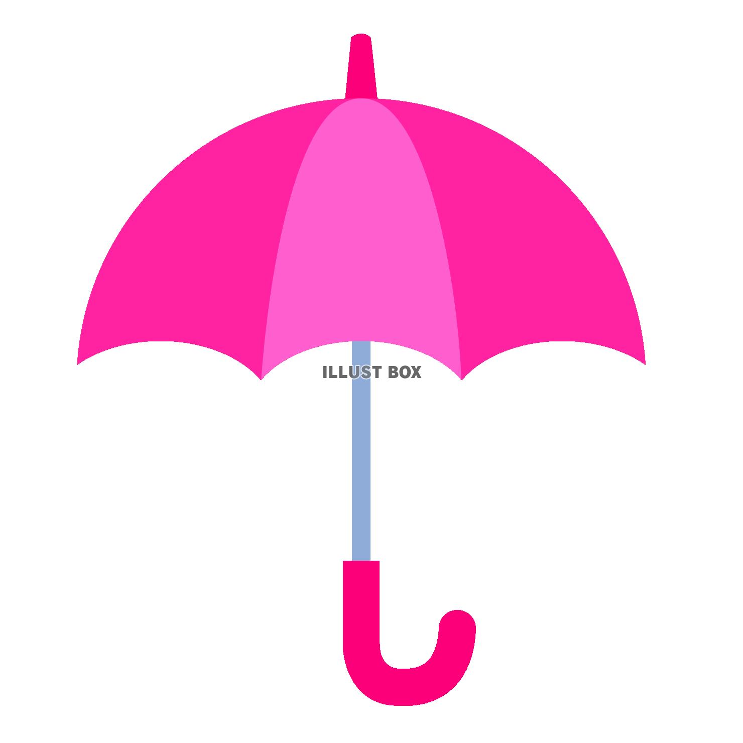 シンプルなピンクの傘のイラスト