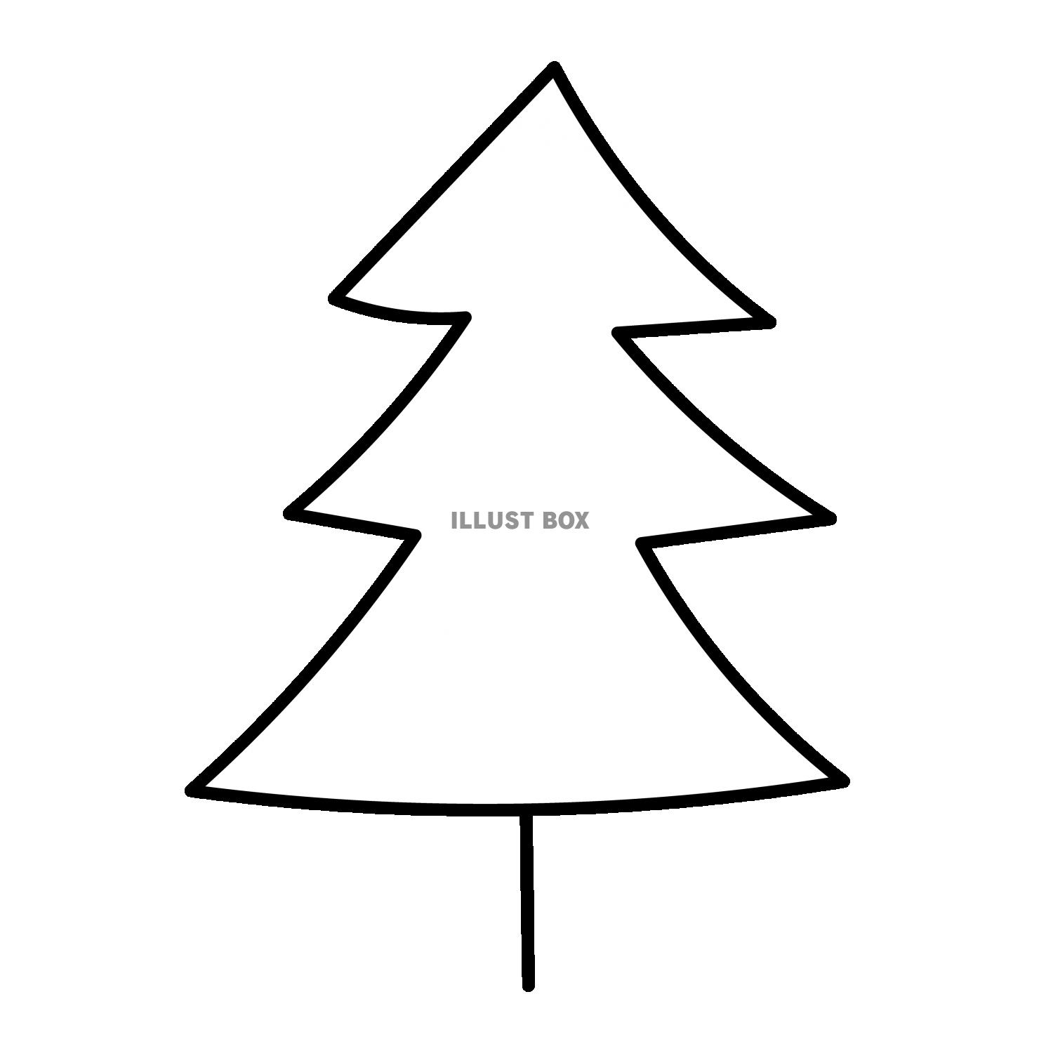 3・イラスト・木・クリスマスツリー・線