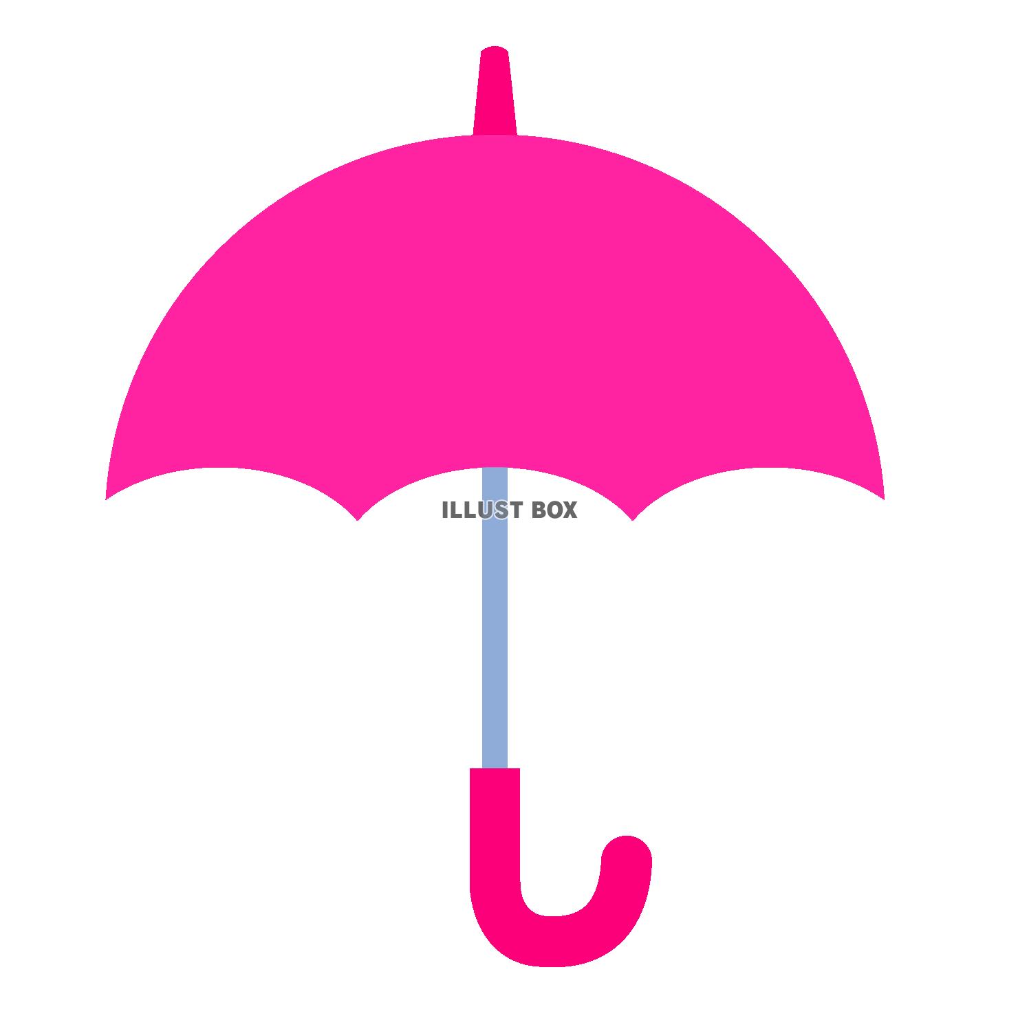 シンプルなピンク色の傘イラスト　ガラなし