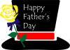 黒い帽子と黄色い薔薇の父の日のイラスト