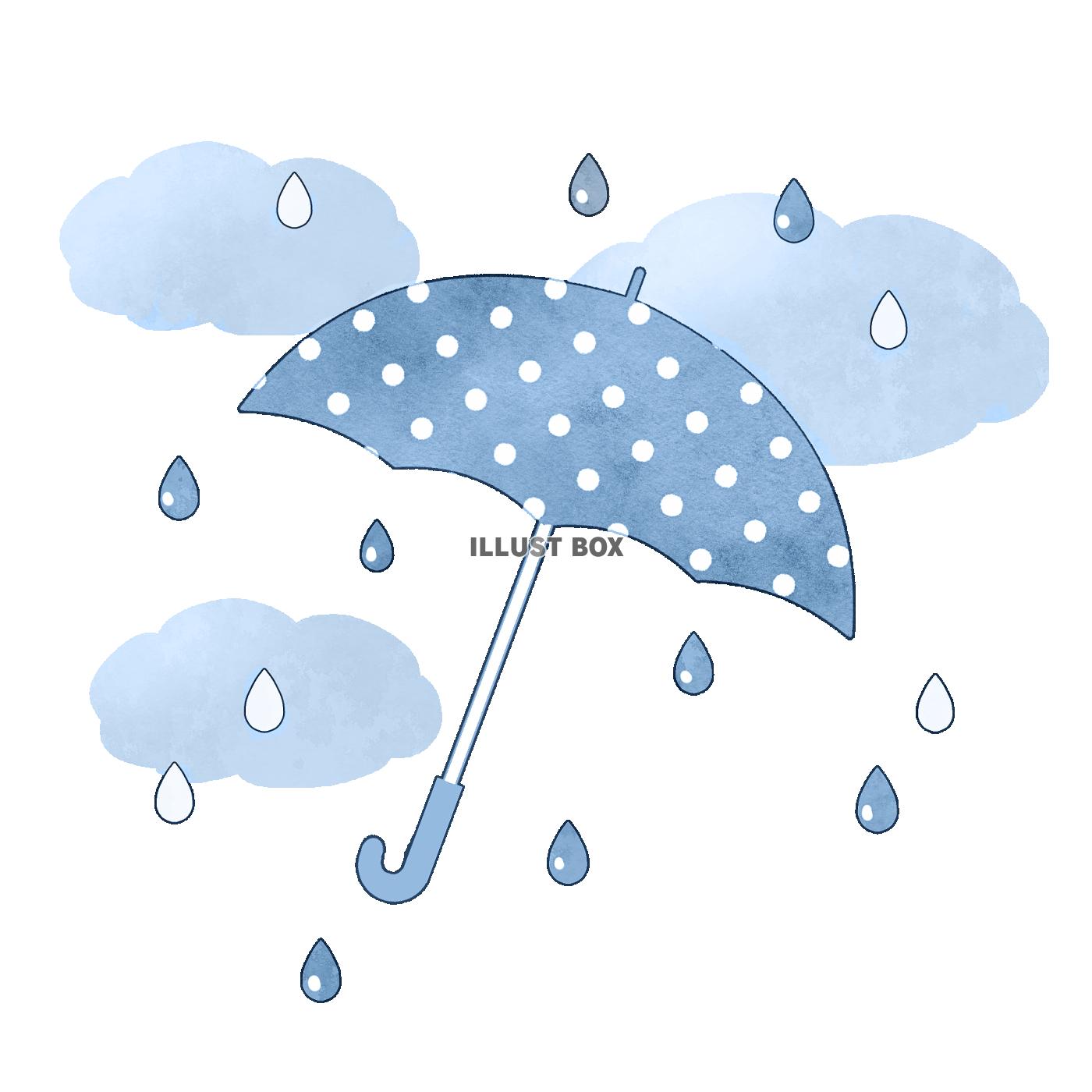 梅雨　水玉の傘