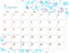 2022年7月のカレンダー（ドット柄）