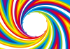 虹色の矢印の回転　渦巻き　フレーム