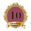 アンティークなフレームのカレンダーロゴ　10月