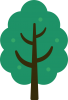 シンプルな木　緑　04