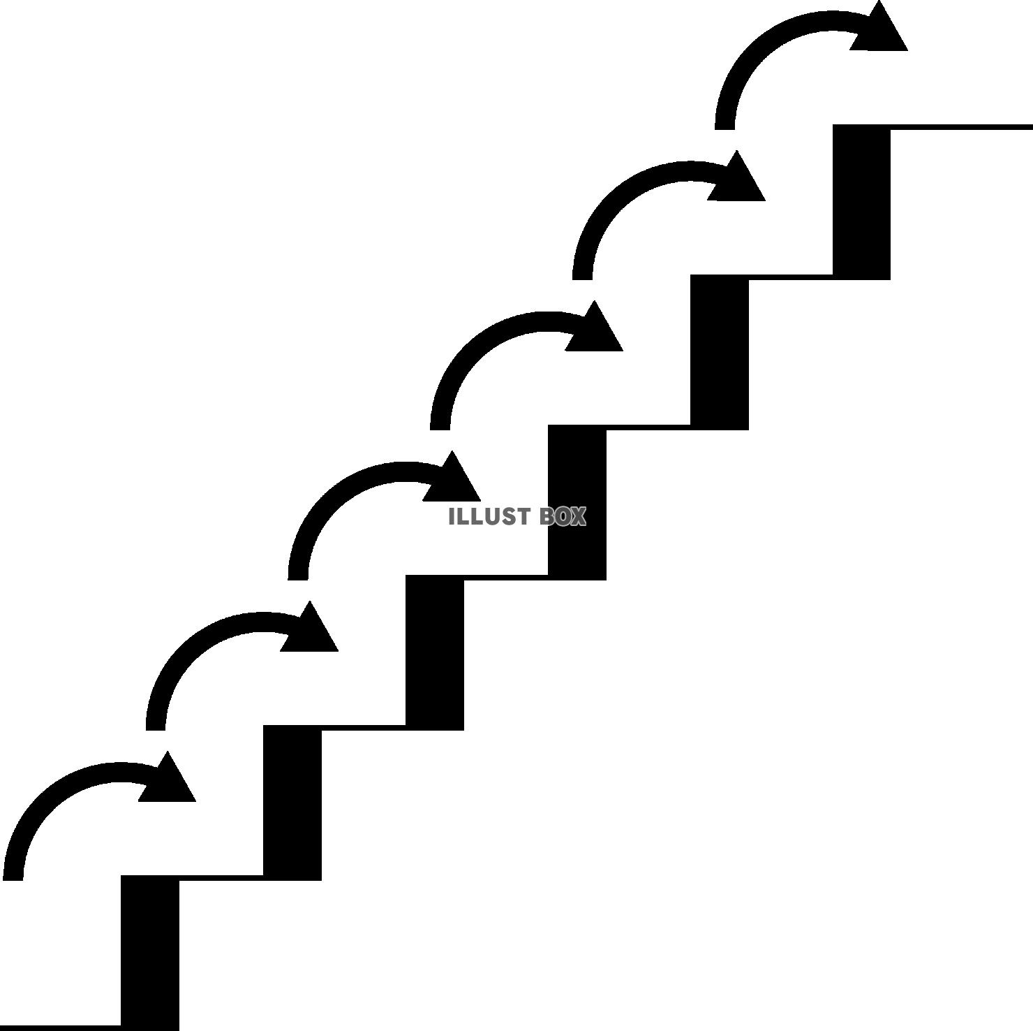 シンプルな階段　ステップアップのイメージ 