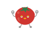 かわいいトマトのキャラクター 