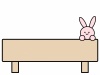 木製看板とウサギのテキストフレーム