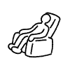 シンプル人物ポーズシリーズ　マッサージチェアに座る人