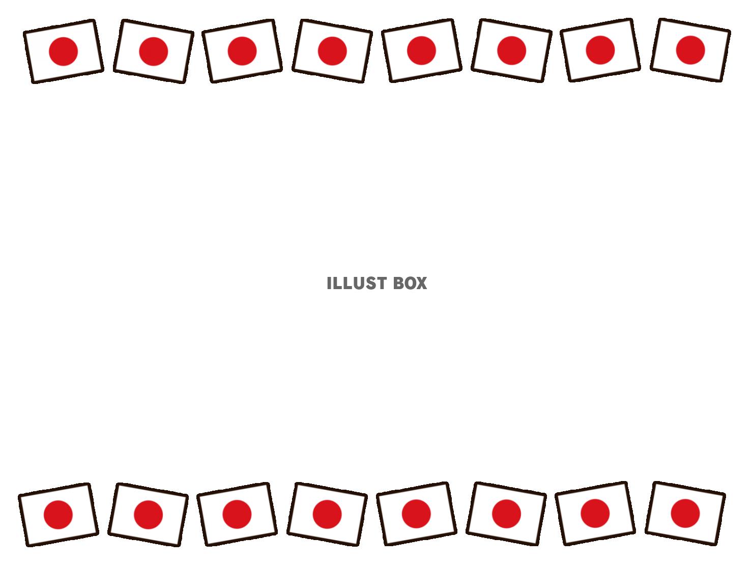 日本国旗のフレーム背景