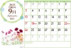 2023年9月野花のシンプルカレンダー（ZIPにCS5ai＋透過PNGデータ）