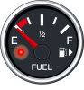 ガス欠　燃料切れ　自動車の燃料計