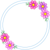 コスモスお花模様フレームシンプル飾り枠背景イラスト透過png